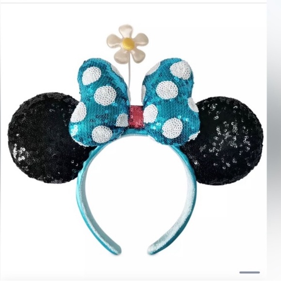 Disney Accessories - Disney Minnie Mouse Ears NWT Blue Bow Flower